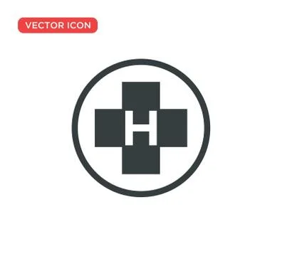 Helipad Icon Vector Illustration Design Stock Illustration