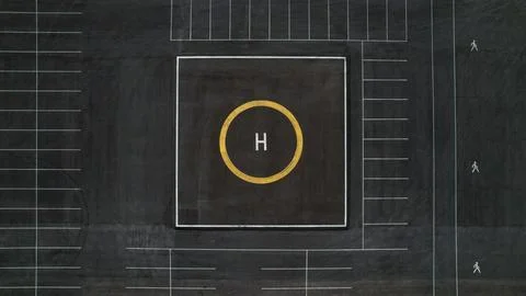 Helipad view from the height Stock Photos