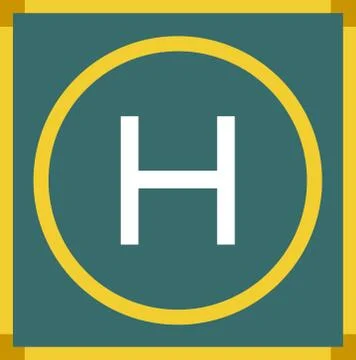 Helipad with yellow frame Illustration