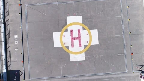 Heliport for helicopter on high building Stock-Footage 88464697