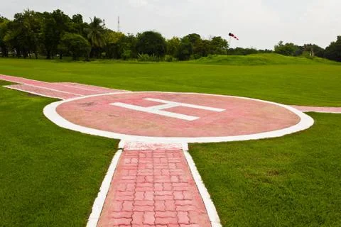 Heliport for helicopter Stock Photos