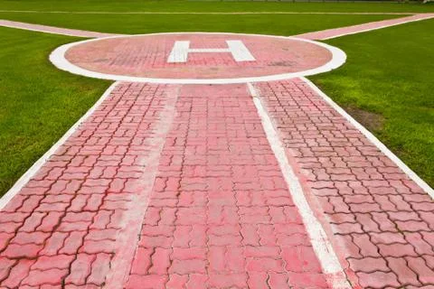 Heliport for helicopter Stock Photos