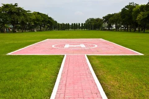 Heliport for helicopter Stock Photos