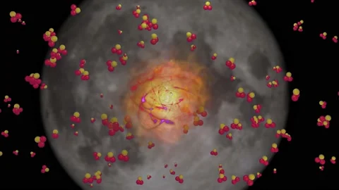 Helium-3  on moon . 3d animation render Stock-Footage 172458771
