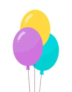 Helium Air Balloons on Thread Vector Illustration Stock Illustration