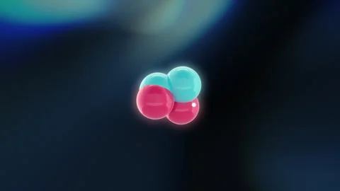 Helium Atom 4K Looping Blue Background - Nuclear Fusion Stock Footage 319920323