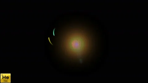 Helium atom nucleus electron movement Stock Footage 63190066