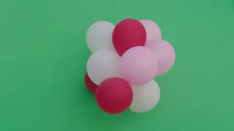 Helium Balloon On A Green Screen Background. Stock Footage 167915730