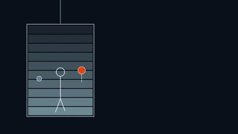 A helium balloon inside a freely falling elevator 스톡 동영상 335400354