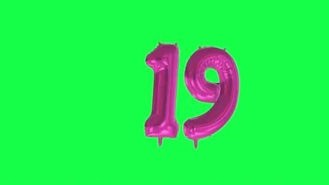 Helium Balloon with Number 19. Green Bac... | Stock Video | Pond5