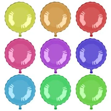 Helium Balloon Vector Set on White Stock Illustration