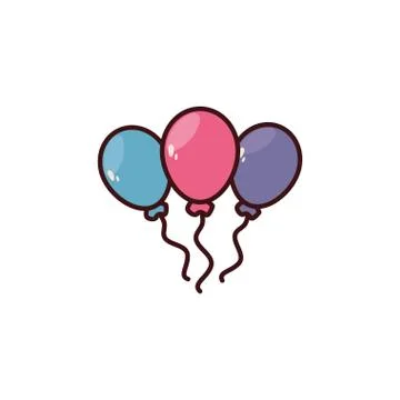 Helium balloon on white background Stock Illustration