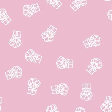 Helium balloons gift line vector seamless pattern 스톡 일러스트