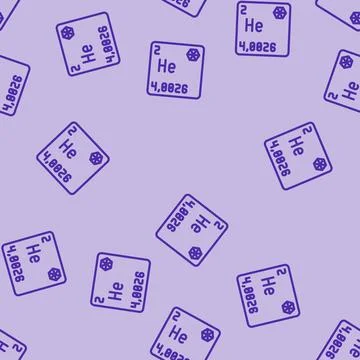 Helium chemical element line vector seamless pattern Stock Illustration