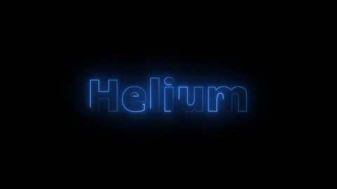 Helium, chemical element of the periodic table graphic animation on a black.. Vidéo 339784644