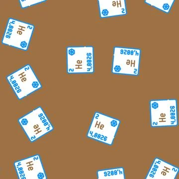 Helium chemical element vector seamless pattern Stock Illustration