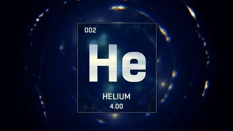 Helium as Element 2 of the Periodic Table 3D animation on blue background 스톡 동영상 119140152