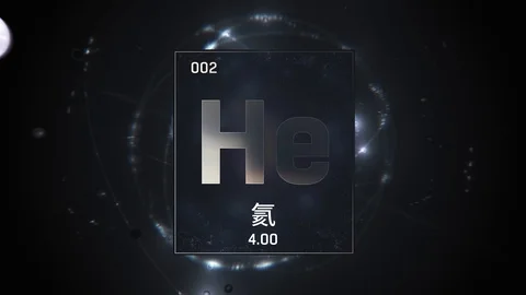 Helium as Element 2 of the Periodic Table 3D animation on silver background 스톡 동영상 126462305