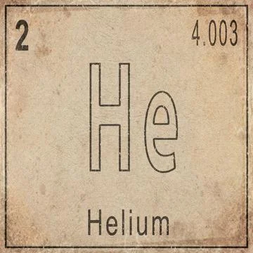Helium Element Card from Periodic Table on Vintage Old Paper Stock Illustration