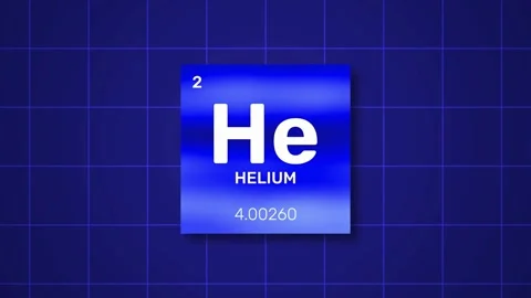 Helium element periodic table icon on digital grid background Stock Footage 333738553