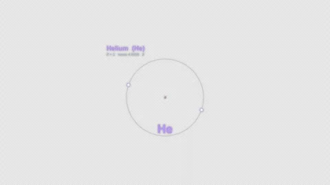 Helium He Bohr Atom Model Labeled Animation Video Overlay Alpha 4K Видео 339371773