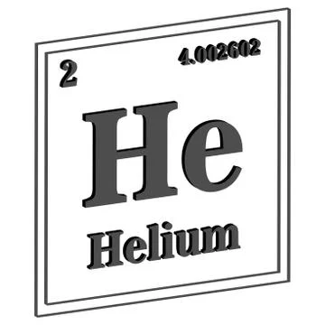 Helium Periodic Table of the Elements 3D Vector illustration eps 10 Stock Illustration