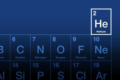 Helium on the periodic table of the elements Stock-Illustration