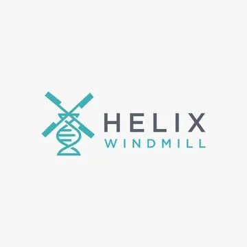 Helix and windmill logo icon vector template on white background Stock Illustration