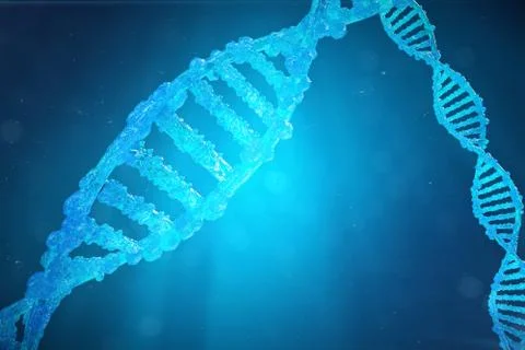 Helix DNA molecule with modified genes. Correcting mutation by genetic Stock Illustration