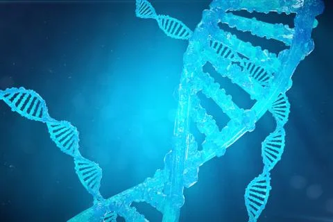 Helix DNA molecule with modified genes. Correcting mutation by genetic Stock Illustration