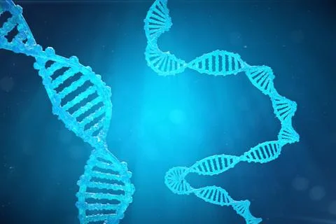 Helix DNA molecule with modified genes. Correcting mutation by genetic Stock Illustration
