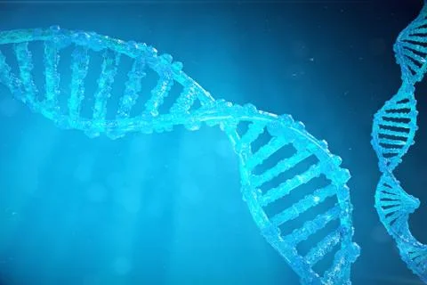 Helix DNA molecule with modified genes. Correcting mutation by genetic Stock Illustration
