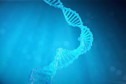 Helix DNA molecule with modified genes. Correcting mutation by genetic Stock Illustration