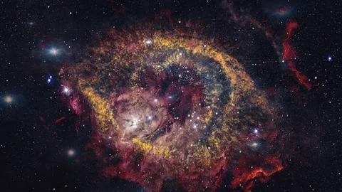 Helix Nebula in constellation Aquarius. Elements of this image furnished by N Foto stock