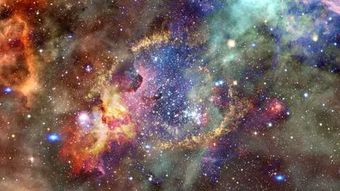 The Helix Nebula in deep space. Elements of this image furnished by NASA. Stock Photos