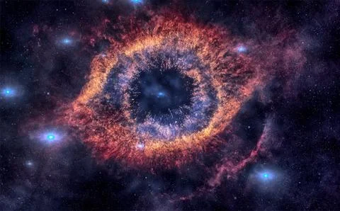 Helix Nebula is a large planetary nebula located in the constellation Aquariu Foto stock
