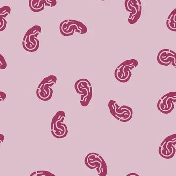 Helix piercing earring glyph vector seamless pattern Stock Illustration