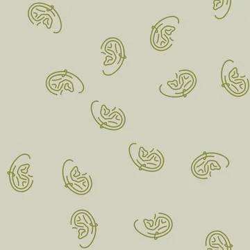 Helix piercing earring line seamless pattern Stock Illustration
