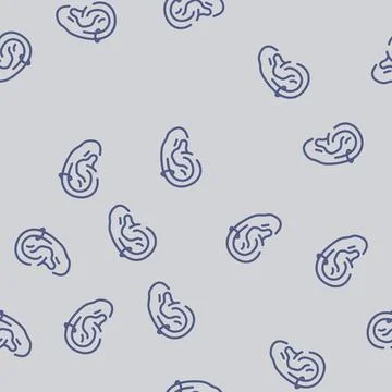 Helix piercing earring line vector seamless pattern Stock Illustration