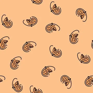 Helix piercing earring vector seamless pattern Stock Illustration