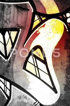 Hell background over old dirty wall, urban hip hop background gray texture pa Stock Illustration