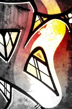 Hell background over old dirty wall, urban hip hop background gray texture pa Stock Illustration