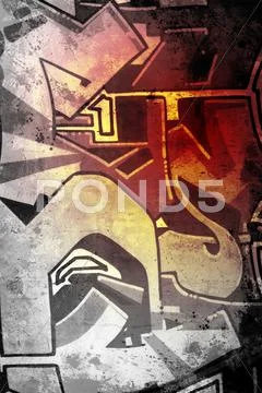 Hell background over old dirty wall, urban hip hop background gray texture pa Stock Illustration