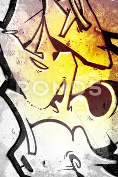 Hell background over old dirty wall, urban hip hop background gray texture pa Stock Illustration