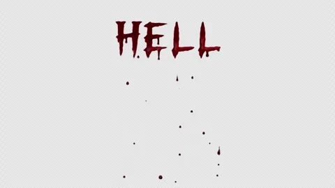 Hell Blood Dripping Down Horror Title Animation Stock Footage 262555683