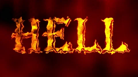 Hell burning in flames concept animation | Stock Video | Pond5