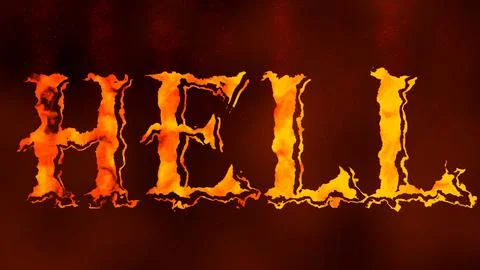 Hell burning in flames concept illustration Illustrazione stock