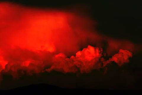 Hell like colored Cumulus Type clouds. Stock Photos