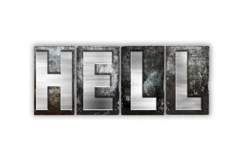 Hell Concept Isolated Metal Letterpress Type 스톡 일러스트