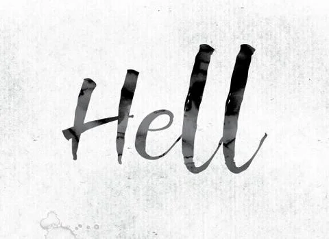 Hell Concept Painted in Ink Stock Illustration
